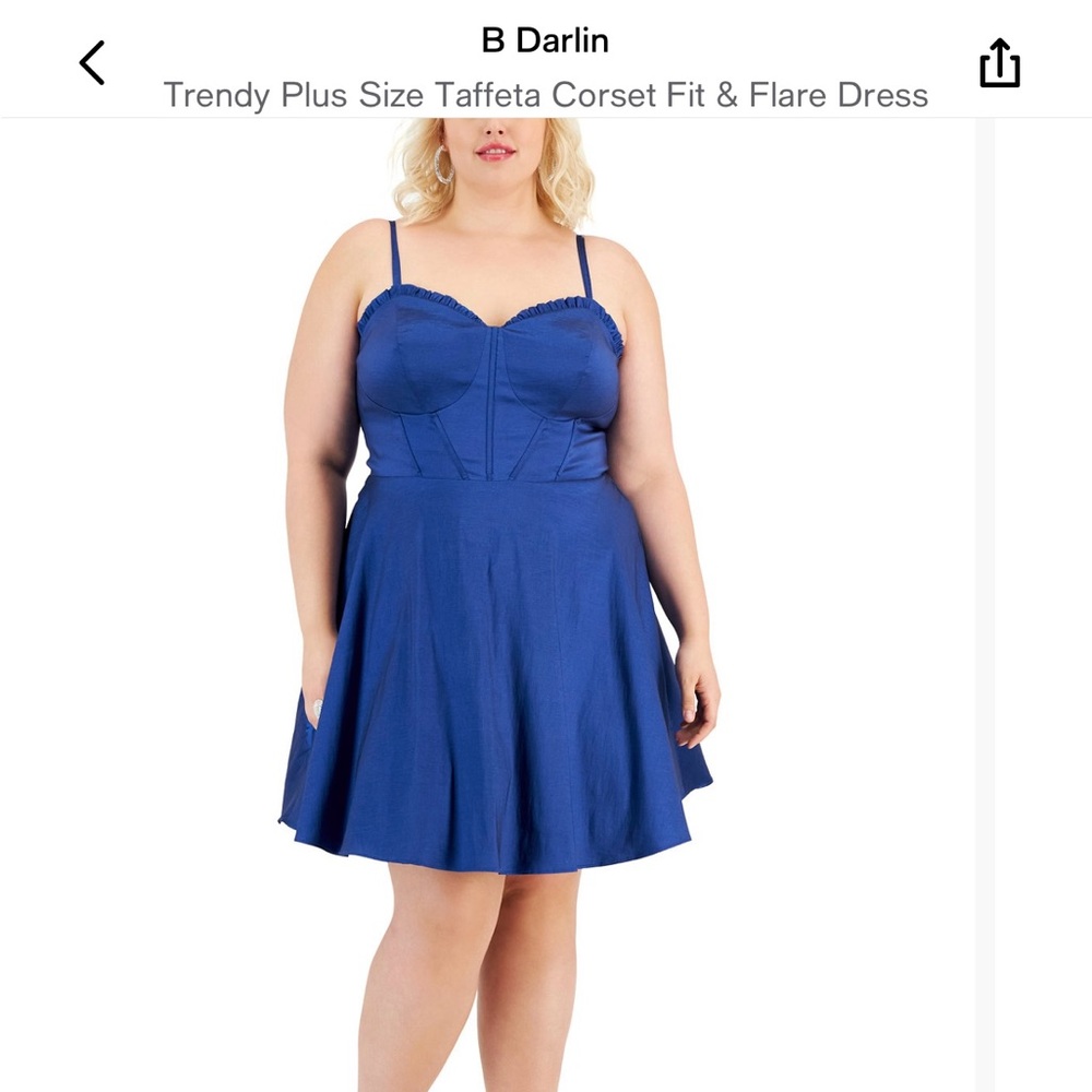 💙B. Darlin Navy Fit-and-Flare Party Dress from Macy’s – NWT Size 16W💙